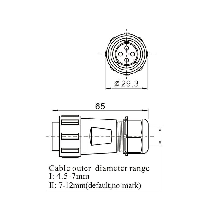 WEIPU SP2110P/S Cable connector IP68 4 - WEIPU