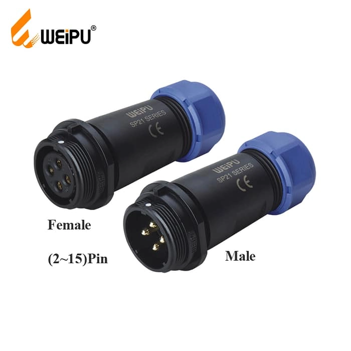 WEIPU SP2111P/S In-line Cable Connector IP68 3 - WEIPU