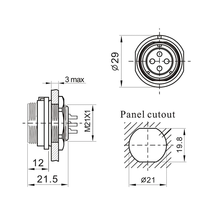 WEIPU SP2112P/S IP68 Cable Connector 4 - WEIPU