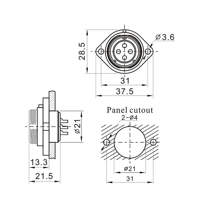 WEIPU SP2113P/S IP68 Waterproof Connector 4 - WEIPU WEIPU SP2113P/S IP68 Waterproof Connector 4 - WEIPU