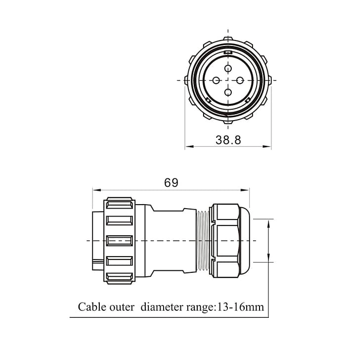 WEIPU SP2910P/S Cable connector IP68 4 - WEIPU WEIPU SP2910P/S Cable connector IP68 4 - WEIPU