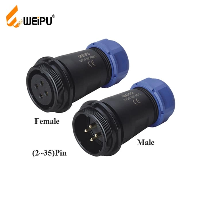 WEIPU SP2911P/S In-line cable connector IP68 3 - WEIPU