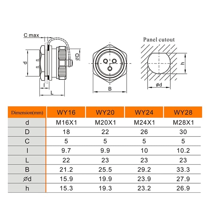 WEIPU WY-ZM Series Round Connector 3 - WEIPU