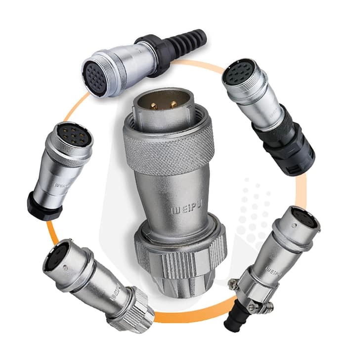 WF-TE Plug with metal clamping-nut 4 - WEIPU