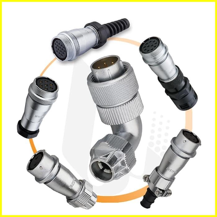 WF-TU Plug with angled back shell and metal clamping-nut 4 - WEIPU