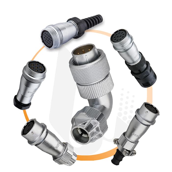 WF-TU Plug with angled back shell and metal clamping-nut 4