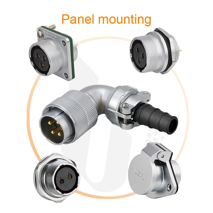 WF-TV Plug with angled back shell and cable clamping plates 3
