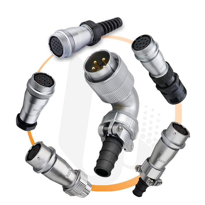 WF-TV Plug with angled back shell and cable clamping plates 4