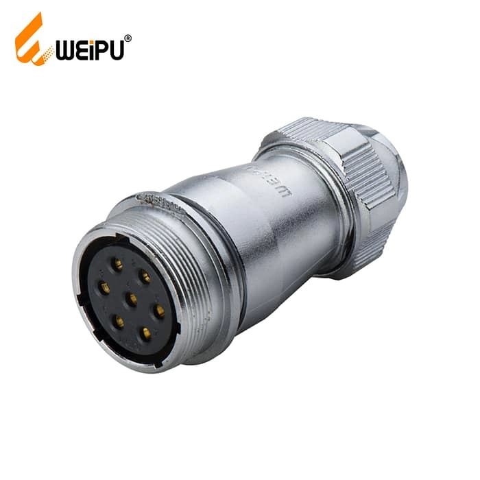 WF-ZE Series In-line receptacle with metal clamping-nut IP67 1 - WEIPU