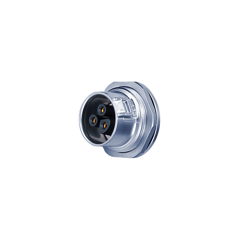 Weipu WK16-ZMQP shielded front nut panel mount socket, V0 flame retardant IP67 anti-interference push-pull industrial circular connector - WEIPU