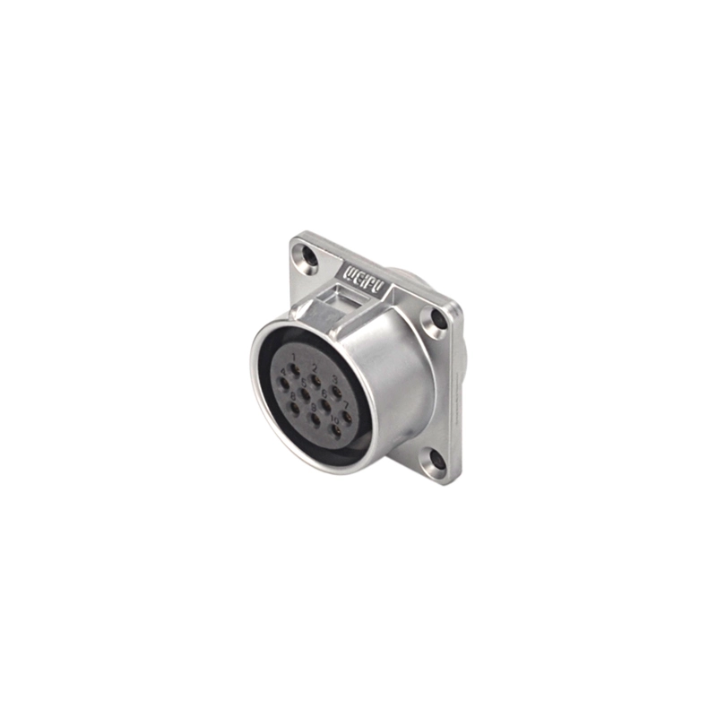 WEIPU WK24 ZP square flange panel mount female socket industrial circular connector for equipment wiring - WEIPU