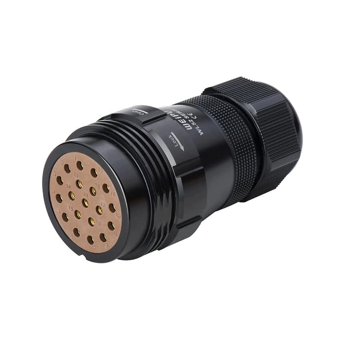 WL52K19T Female-contact connector with clamping-nut IP67 1 - WEIPU
