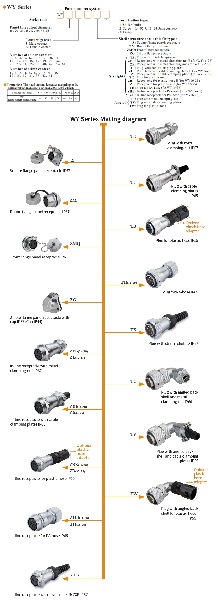 WY Series Configuration Table - WEIPU