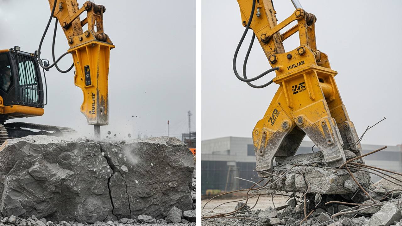 Comparison of hydraulic breaker and concrete pulverizer ROI performance