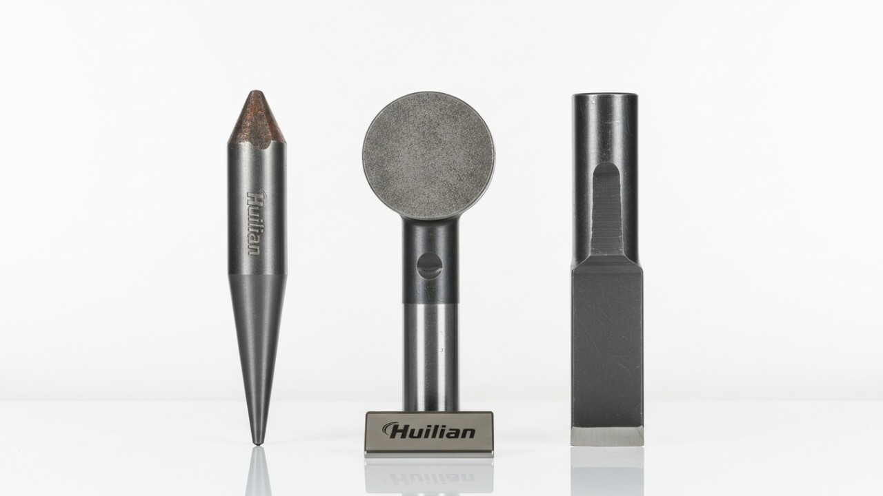 Comparison of Moil point Blunt tool and Wedge chisel types