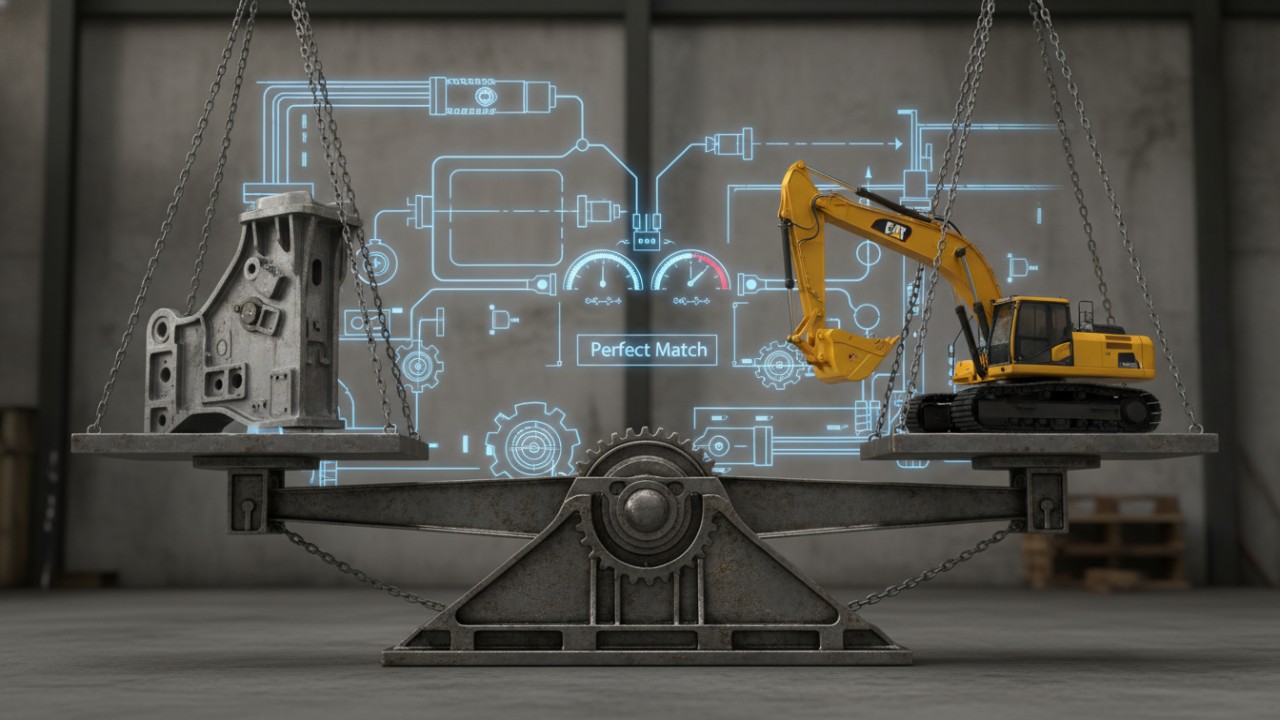 Conceptual_3D_illustration_of_a_hydraulic_breaker_and_an_excavator_balanced_on_a_scale__symbolizing_the_technical_matching_of_equipment_weight_and_hydraulic_flow_