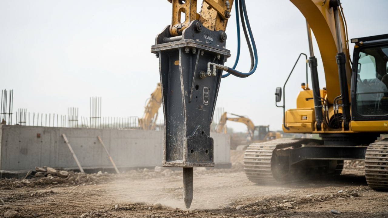 hydraulic breaker box type for a construction excavator