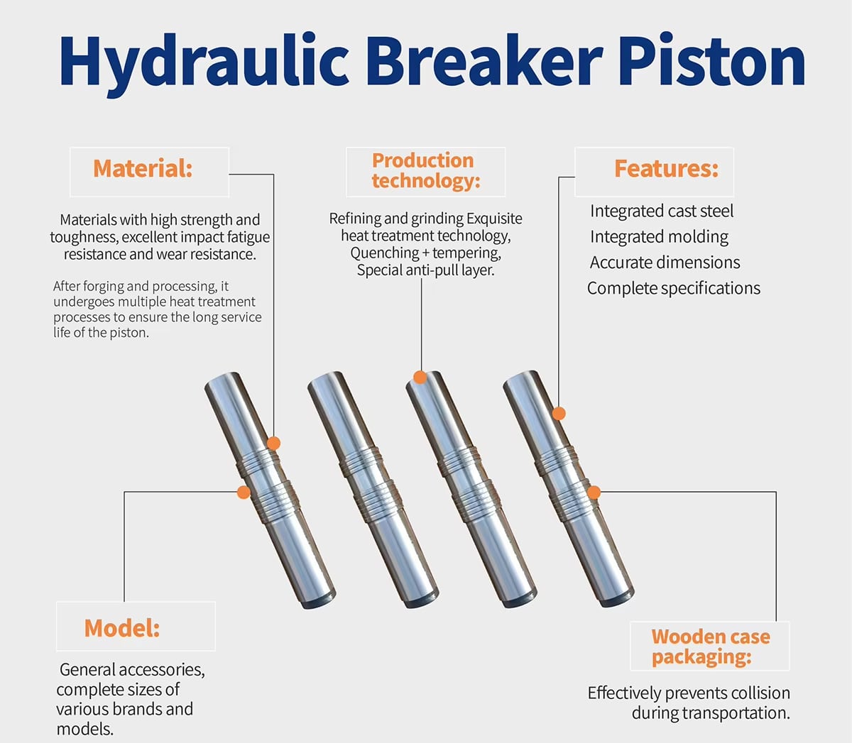 hydraulic rock breaker piston-huilian