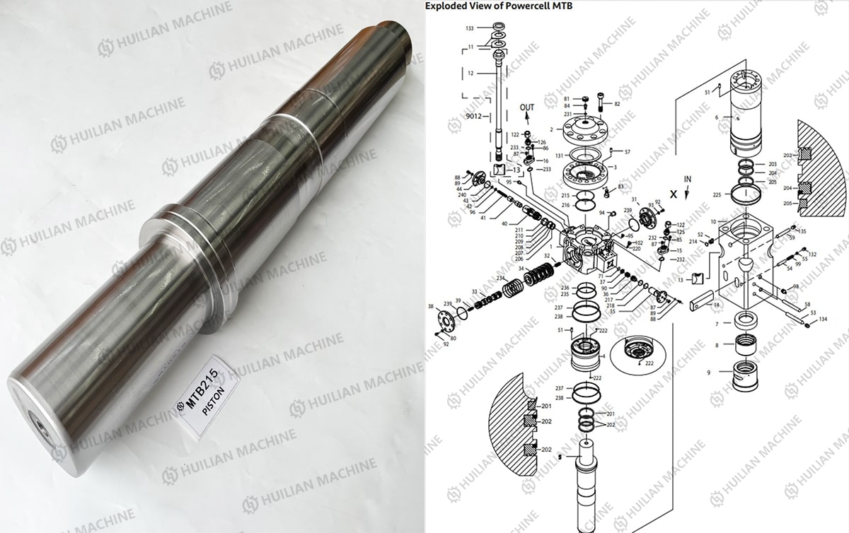 MTB215 excavator hydraulic rock hammer piston