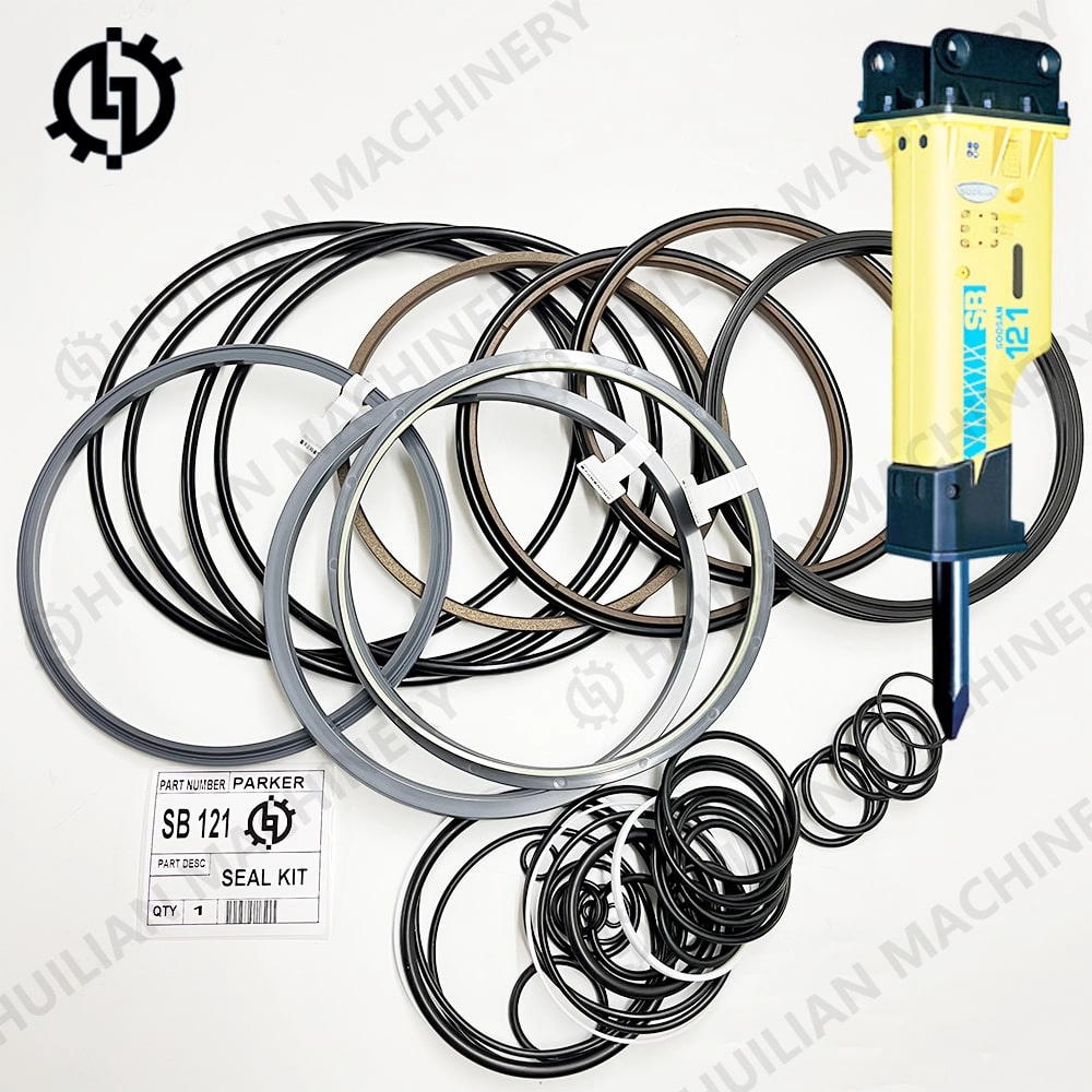 Soosan SB121 Hydraulic Rock Hammer Breaker Seal Repair Kit by Parker Seal.