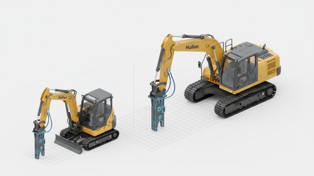 Proper weight and hydraulic flow alignment for excavator attachments