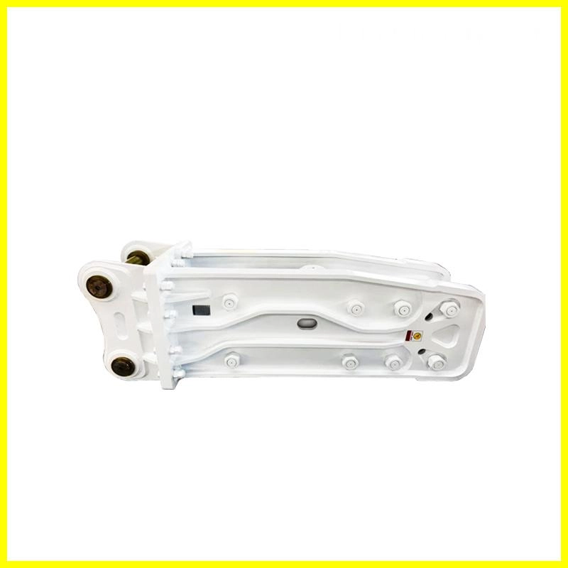 White-HB40G-Rock-breaker,-heavy-duty-construction-equipment. White HB40G Rock breaker, heavy-duty construction equipment.