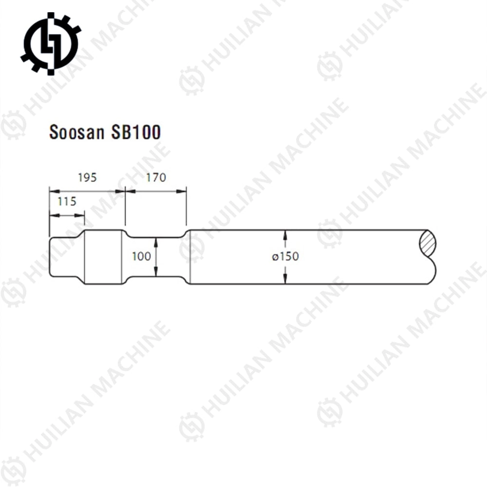 SB100 breaker chisel size