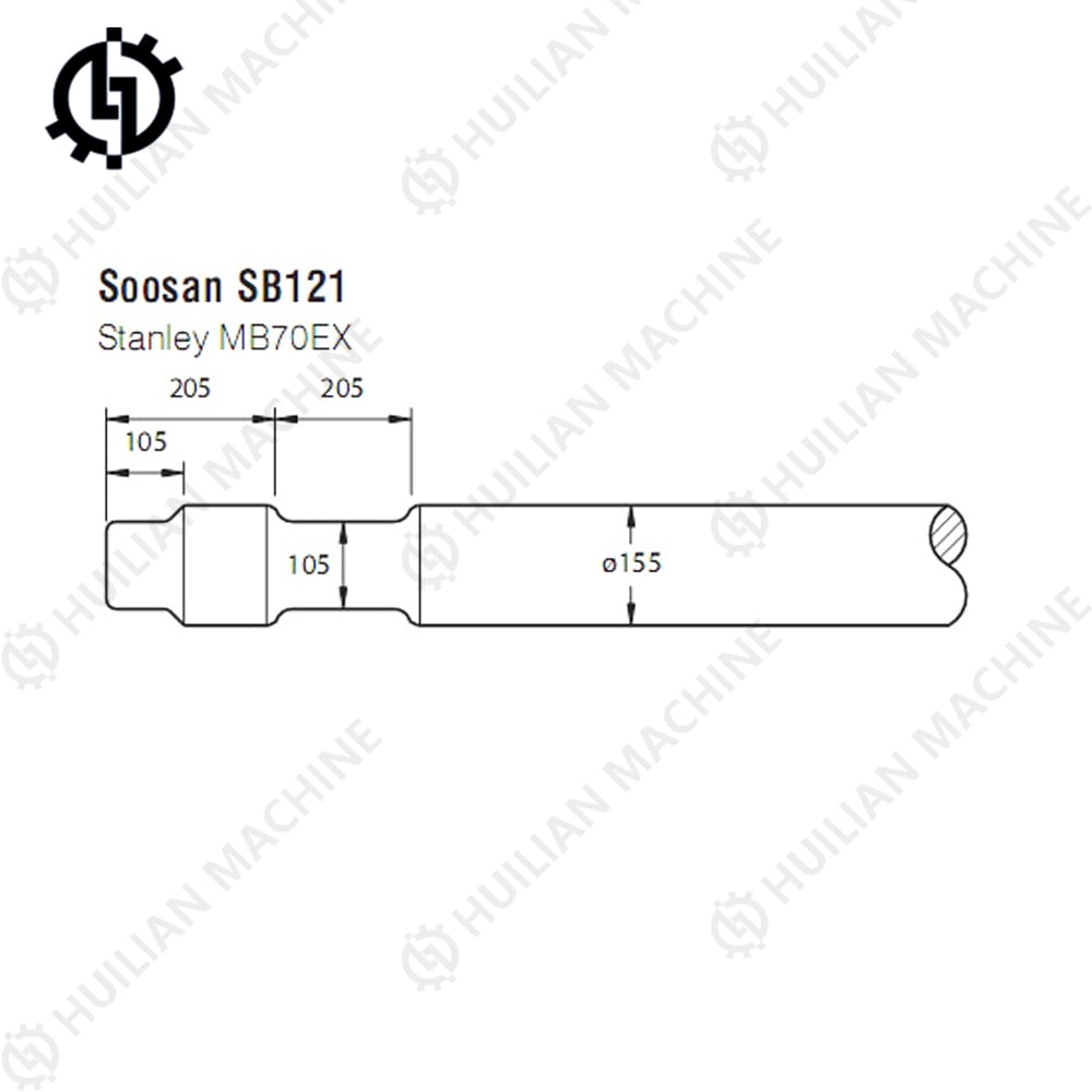 SB121 breaker chisel size