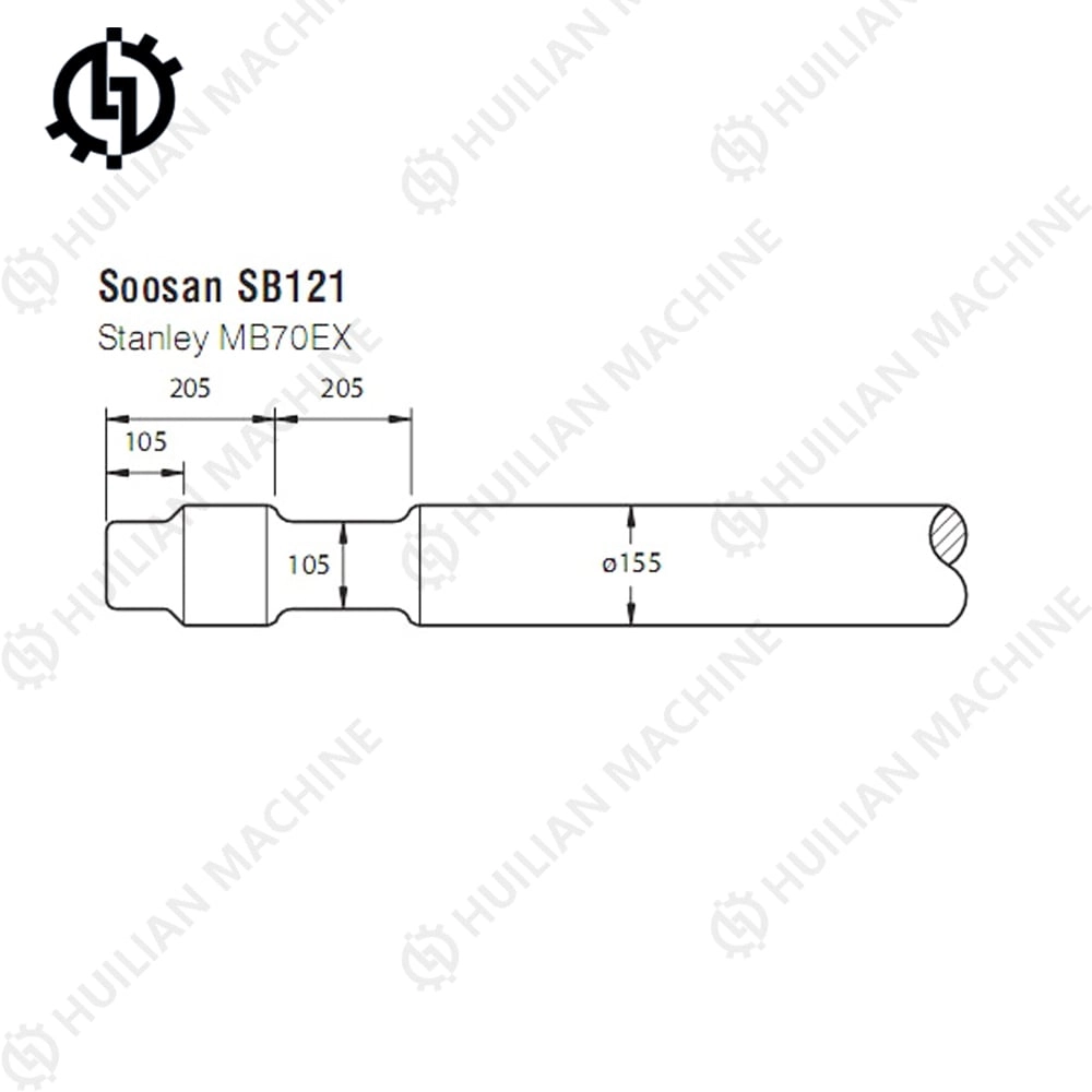 SB121 breaker chisel size