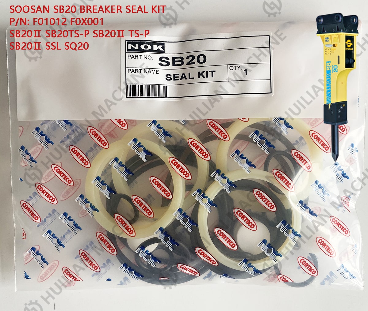 SB20 excavator hydraulic rock breaker repair seal kit