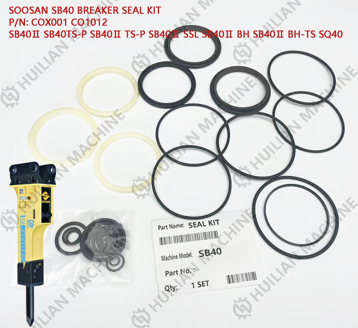 SB40 excavator hydraulic hammer NOK oil seal kit