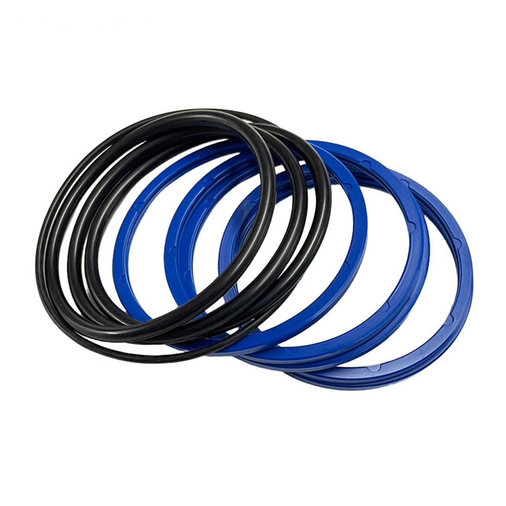 Seal Kit CAT320: Blue and black hydraulic seals.