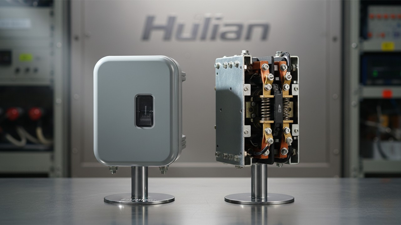 Side by side comparison of a silenced box type breaker and an open type side breaker