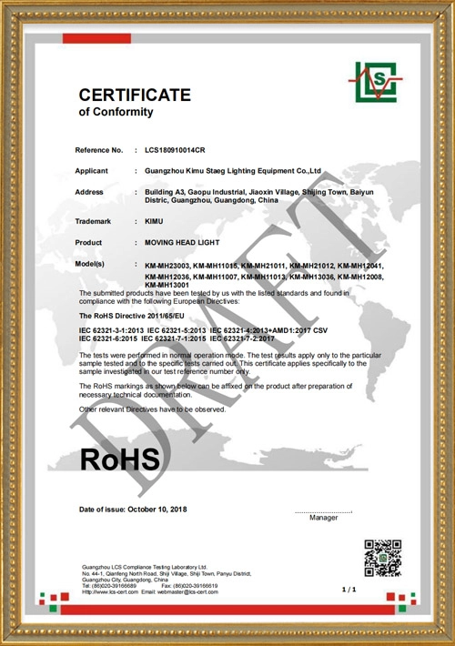 LED Moving Head Light-ROHS