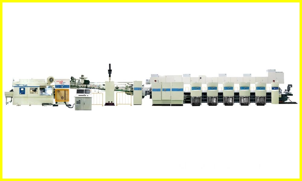 Shinko Super Alpha Flexo Printing Slotting Die Cutting Inline Folding Gluing and Countering Ejectoring Machine