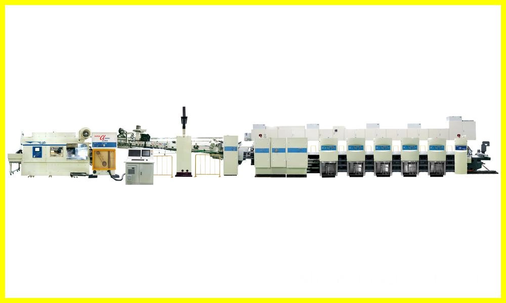 Shinko Super Alpha Flexo Printing Slotting Die Cutting Inline Folding Gluing and Countering Ejectoring Machine