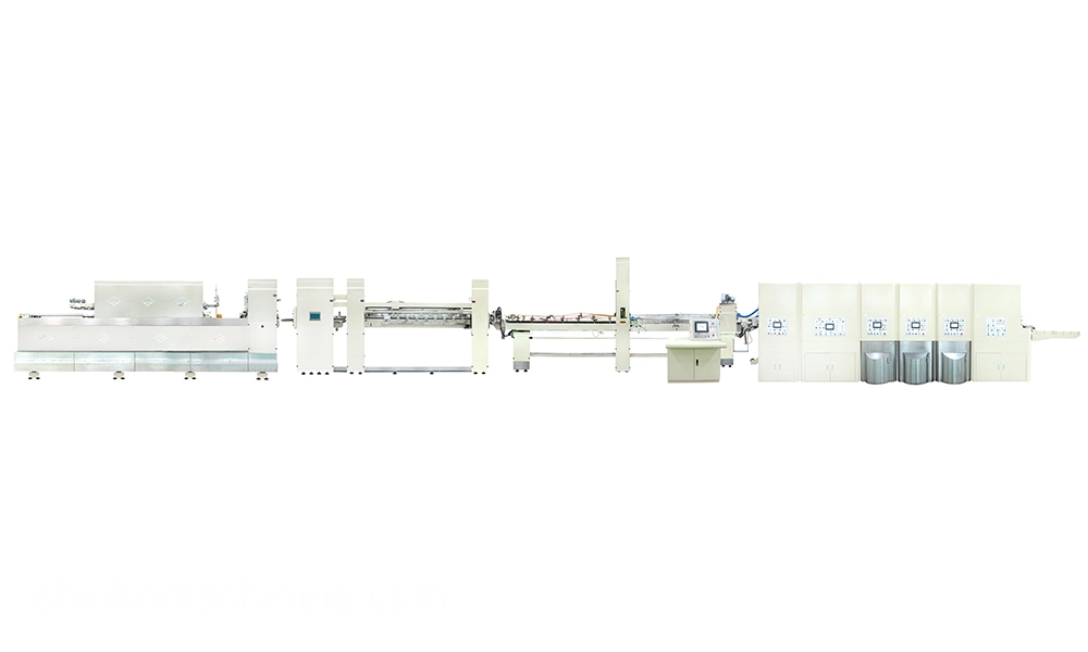 Computerized-Flexo-Printing-Slotting-Die-Cutting-Inline-Folding-Gluing-and-Stitching-Machine Computerized Flexo Printing Slotting Die-Cutting Inline Folding Gluing and Stitching Machine