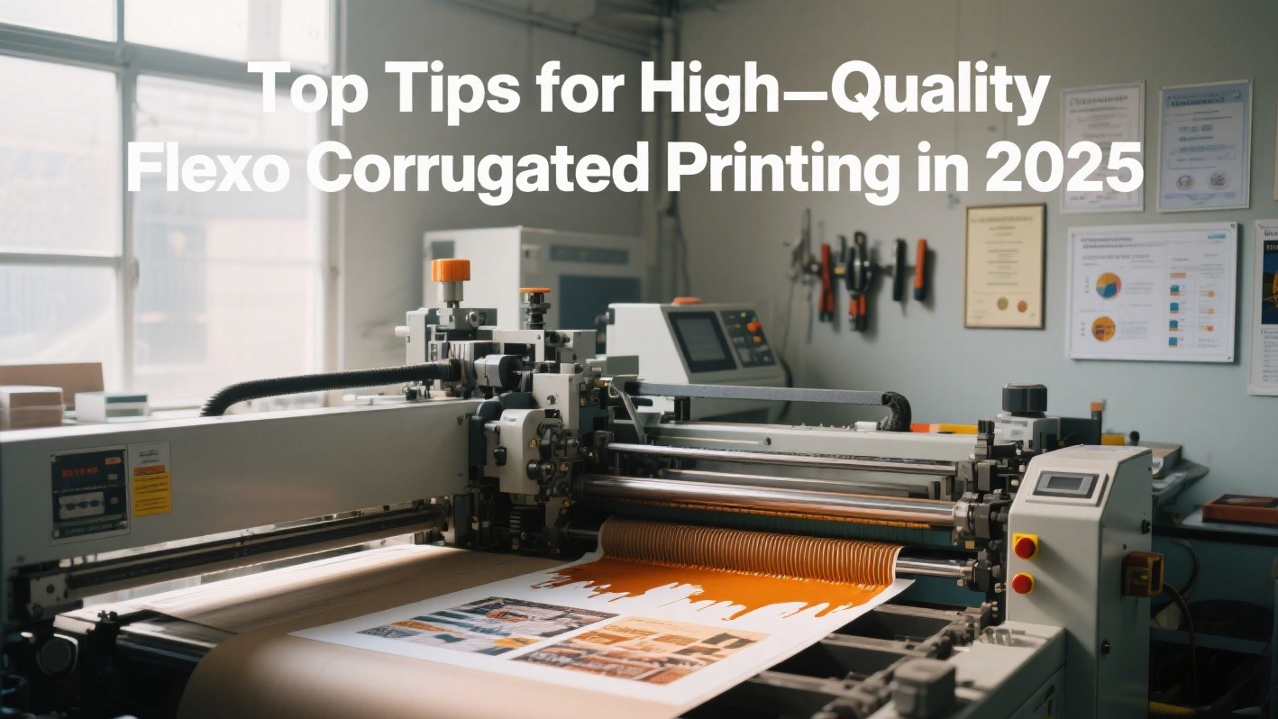 tips-for-flexo-printing Flexo corrugated printing machine in operation.