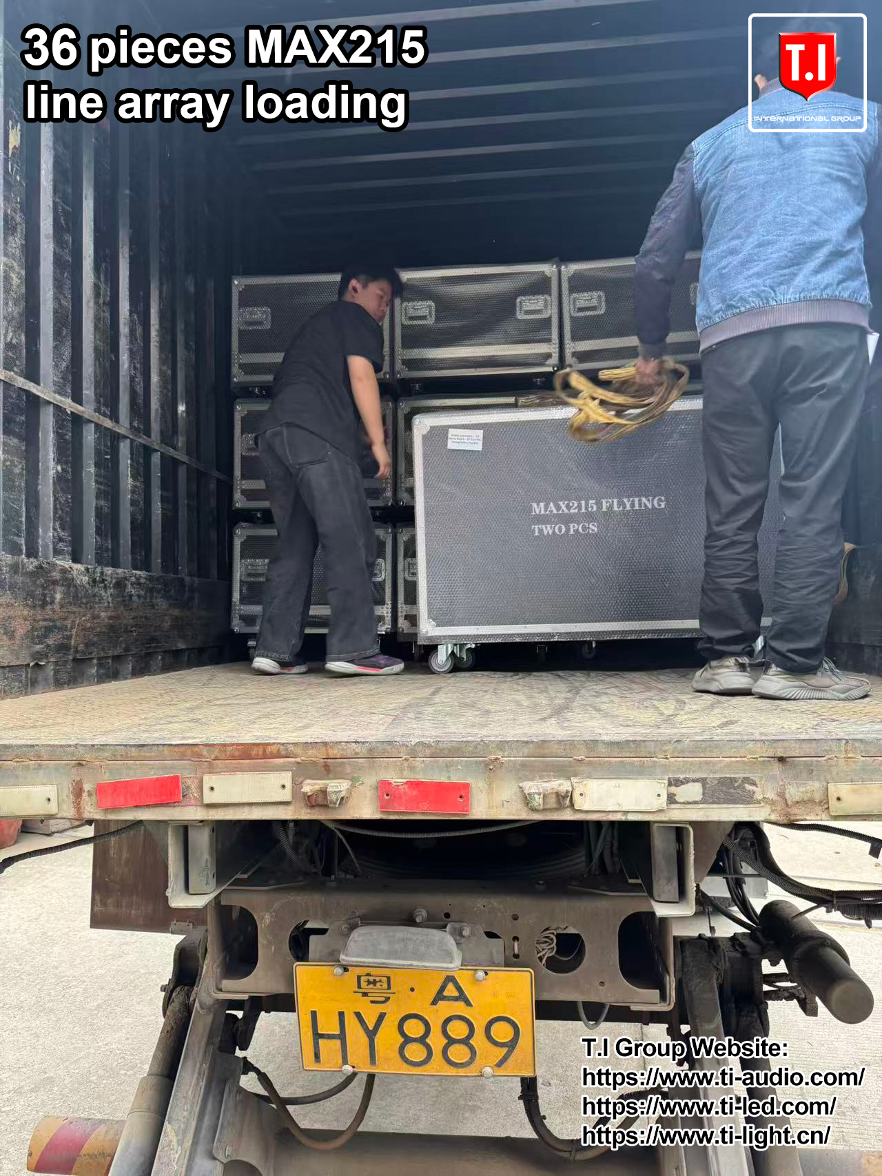 36 pieces MAX215 line array loading