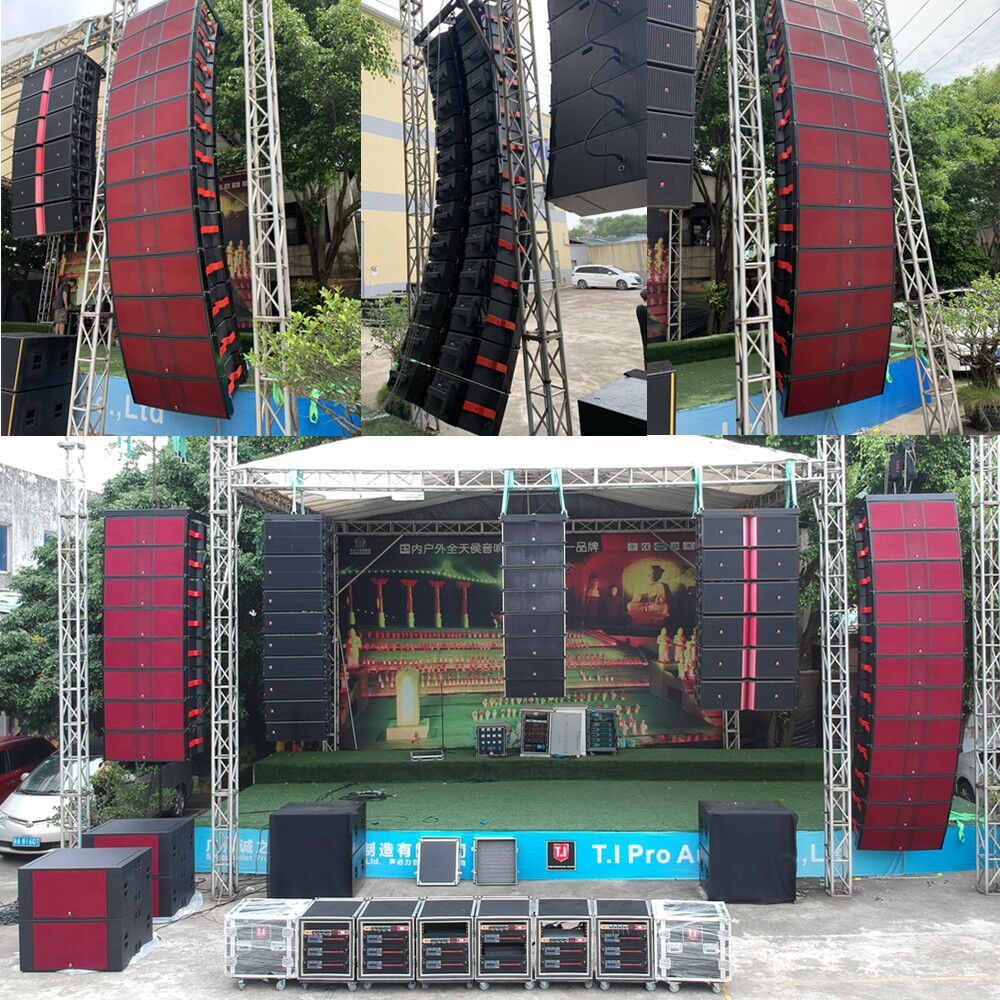 T.I Pro Audio waterproof passive dual 15 inch best line array speakers (max215) MAX215 was born for big outdoor events, such as concert, church, crusades, etc. With its 100% waterproof design, it can be used in strong sunlight or heavy rain without worrying about any safety problems.