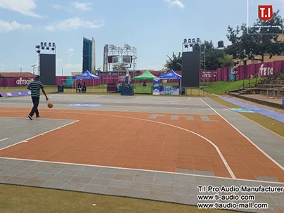 line array speakers for sale at Lugogo cricket oval