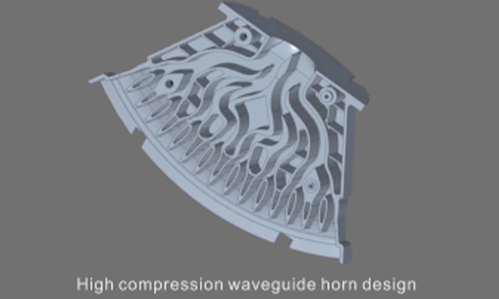 High compression waveguide horn design