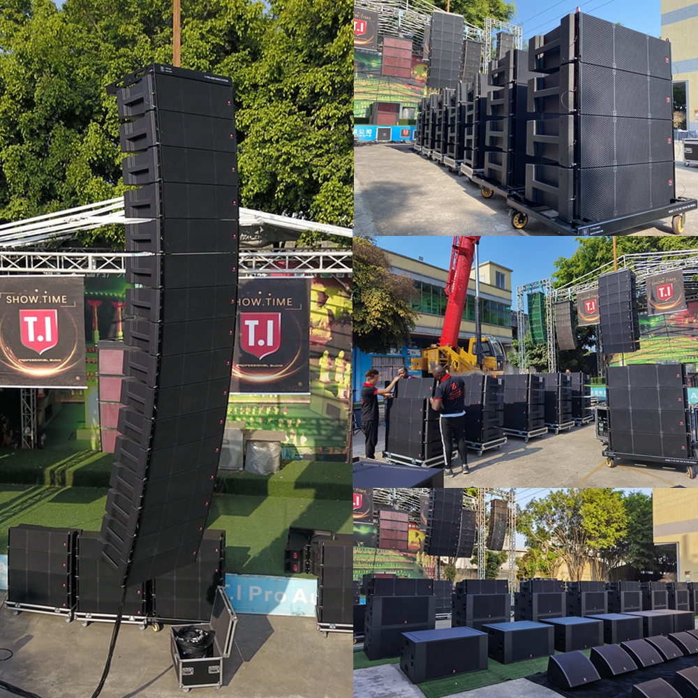 MAX212 T.I Pro Audio high quality dual 12-inch 3-way powered line array speaker system speakers for sale.