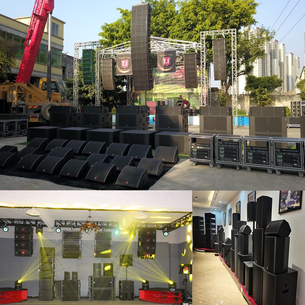 MAX212 T.I Pro Audio high quality dual 12-inch 3-way powered line array speaker system speakers for sale.