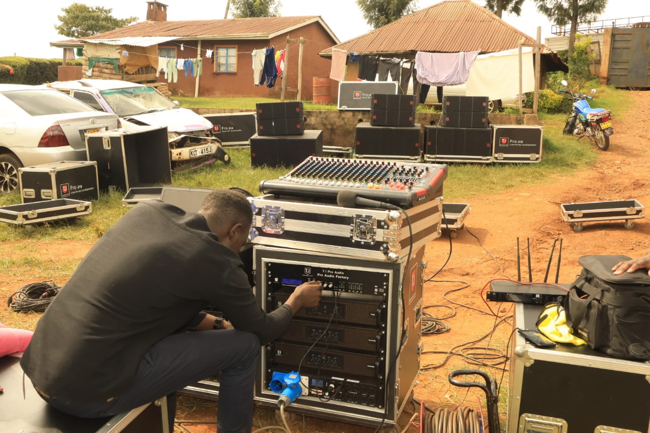 Happy client in kenya is sound being checked and tested for great performance.