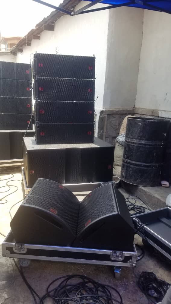 Pro-210 system in Congo! T.I Pro Audio professional dual 10 inch line array system two way passive neodymium speakers