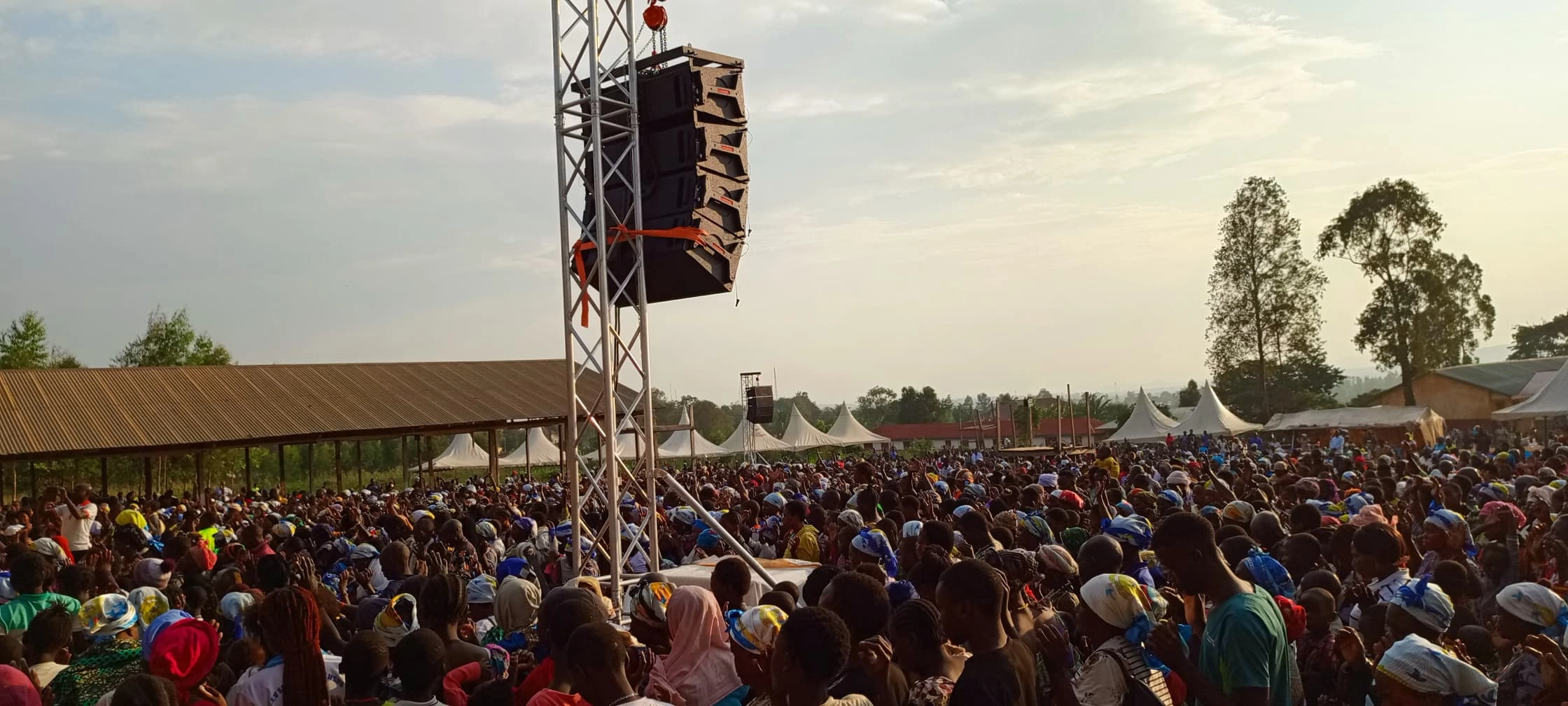 T.I-Audio-LA-212-line-array-system-in-Congo. T.I Audio LA-212 line array system in Congo.