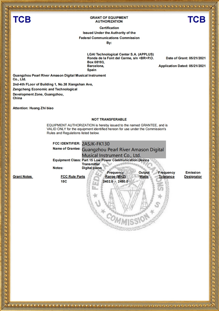 FK130 Certificate (TCB)