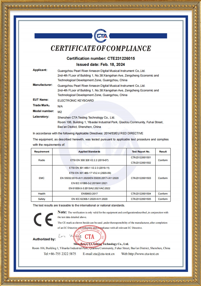 M2 Certificate（CE)