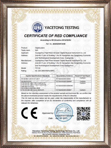 Certificate of RED compliance